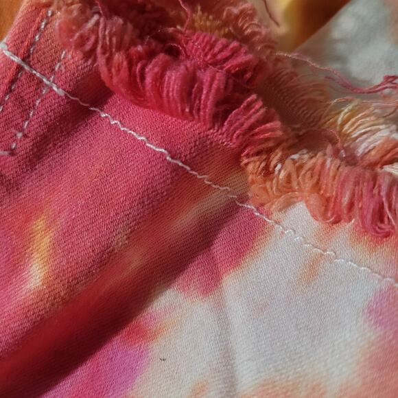 Trina Turk Tour Guide Jeans Pink Orange Tie Dye High Waist Straight Pant Size 2 - Picture 10 of 16